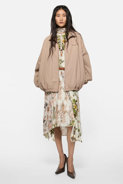 Washed logo jacket - Mushroom beige