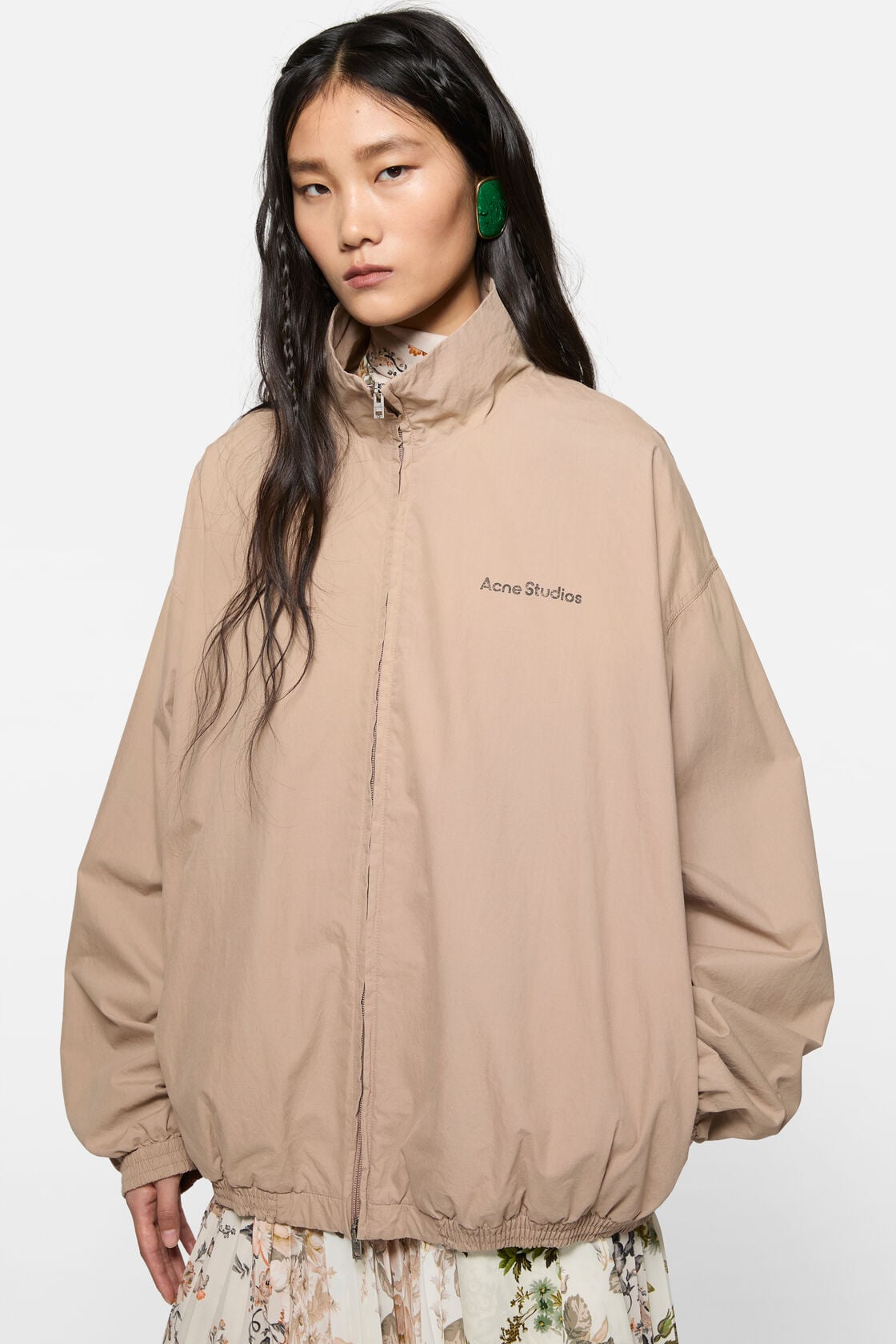 Washed logo jacket - Mushroom beige