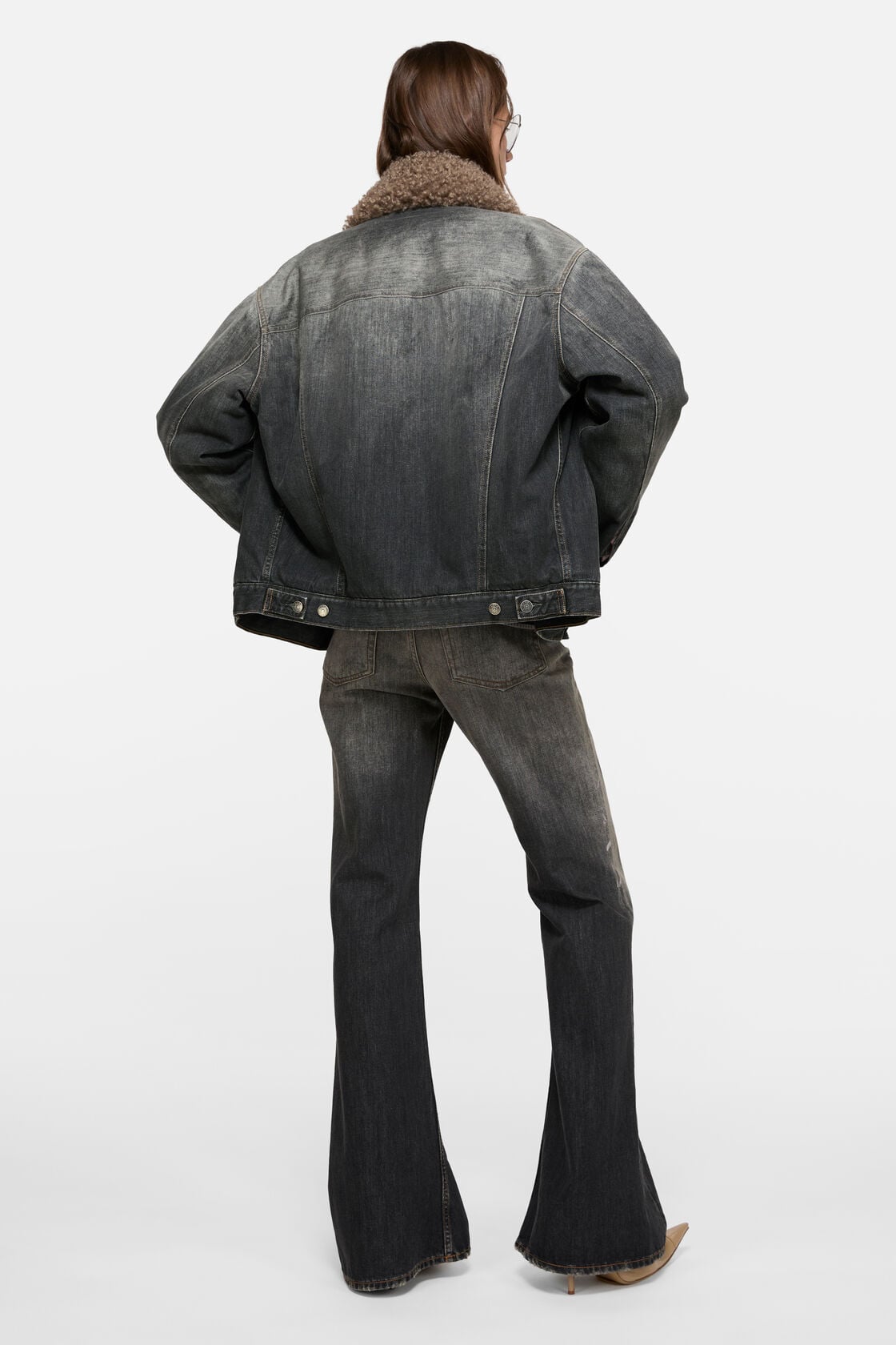 Washed denim jacket - Black