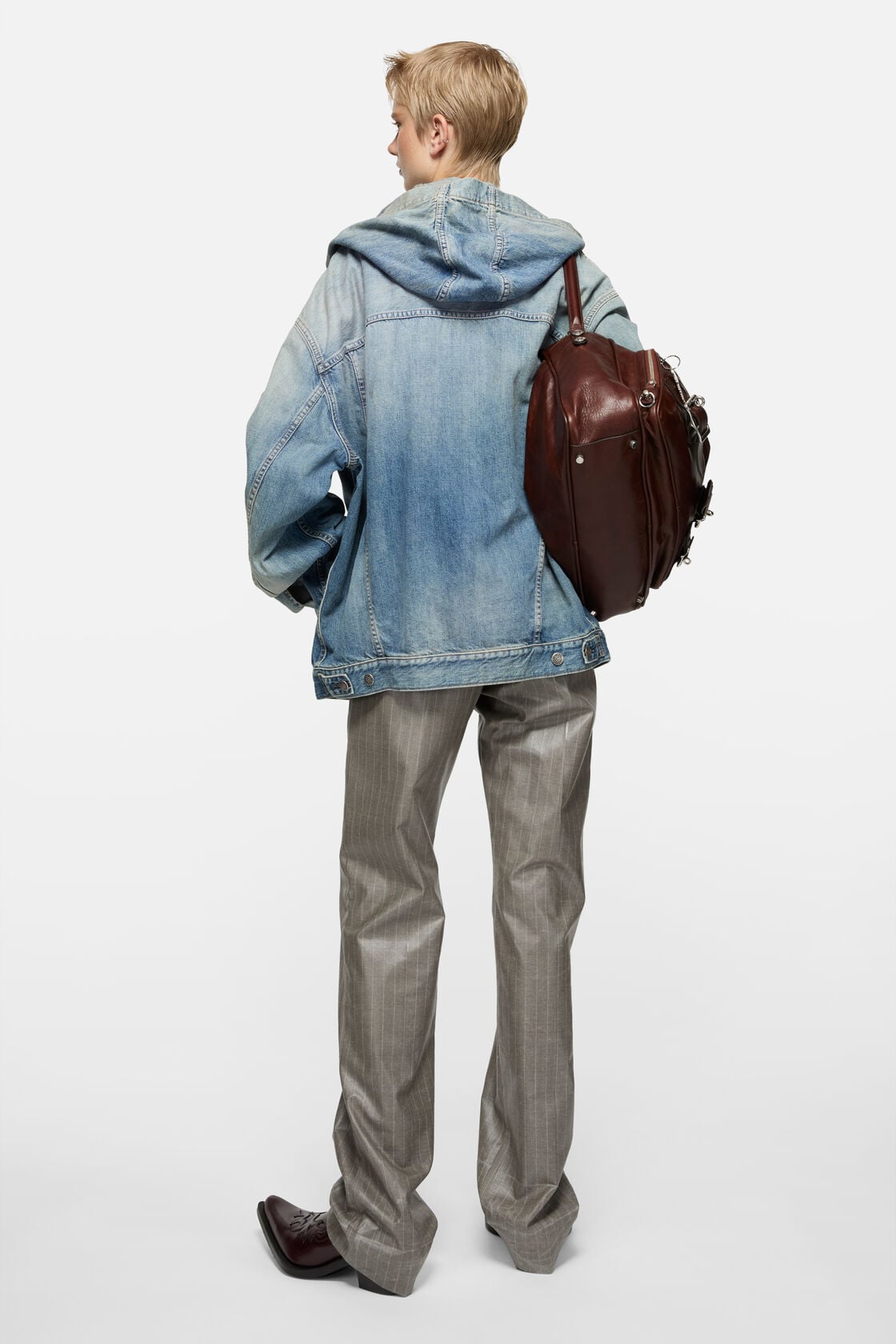 Hooded denim jacket - Mid Blue