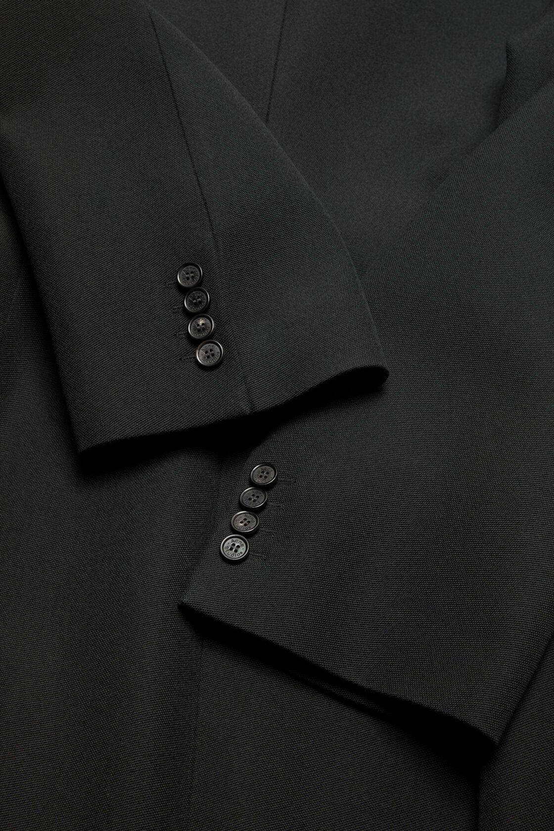 Double-breasted wool coat - Black