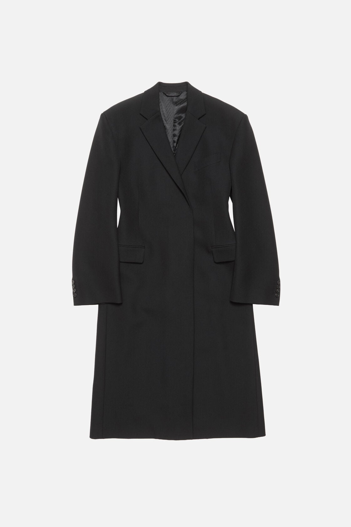 Double-breasted wool coat - Black
