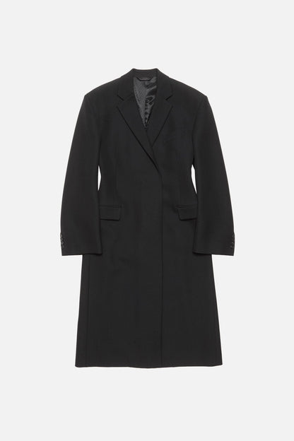 Double-breasted wool coat - Black