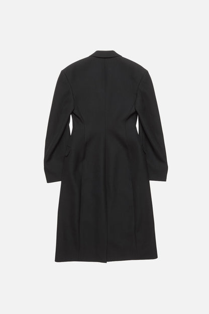 Double-breasted wool coat - Black