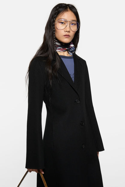 Tailored wool coat - Black