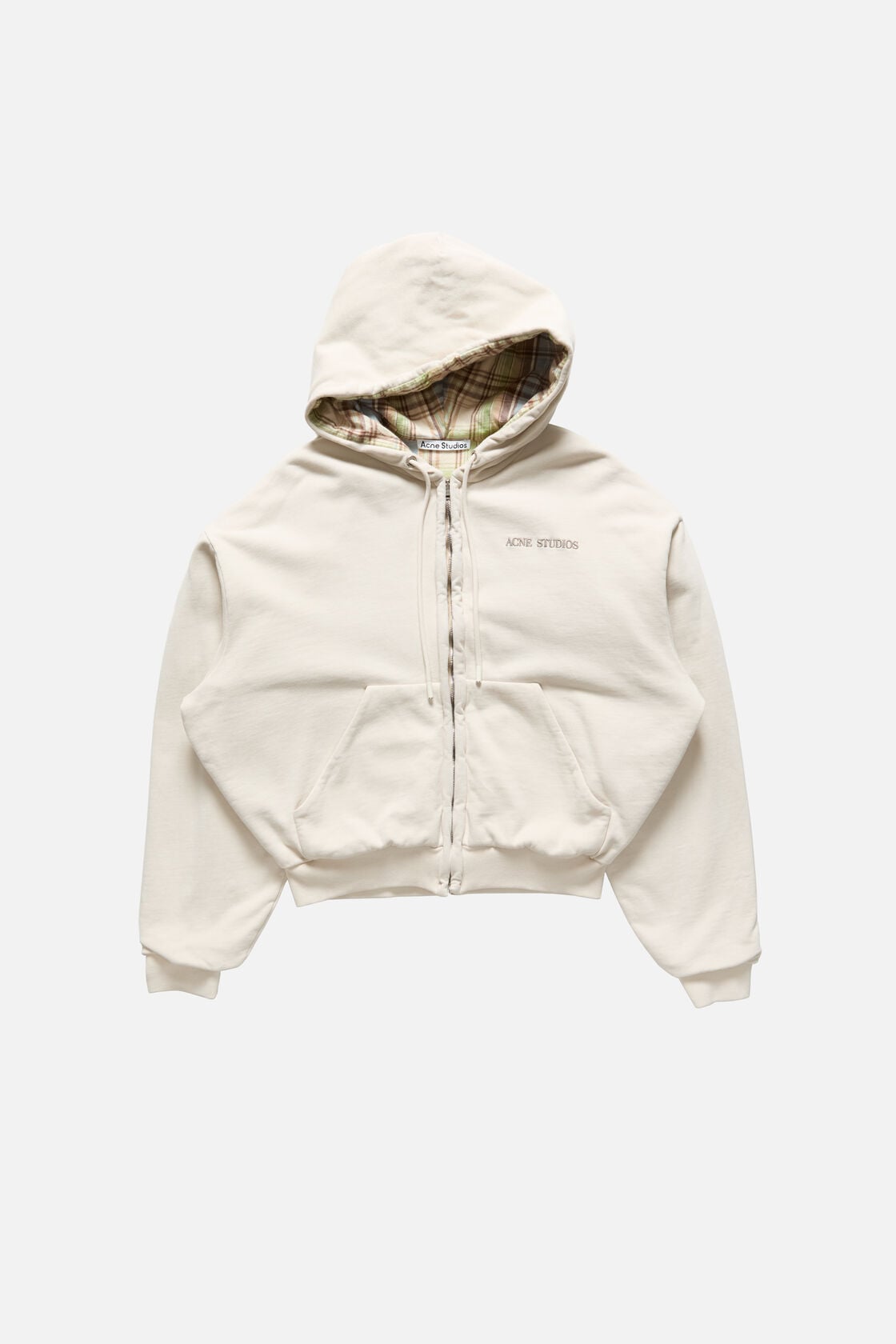 Fleece hoodie with logo - Pebble beige
