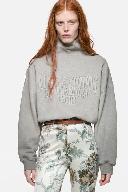 Fleece sweatshirt with logo - Grey Melange