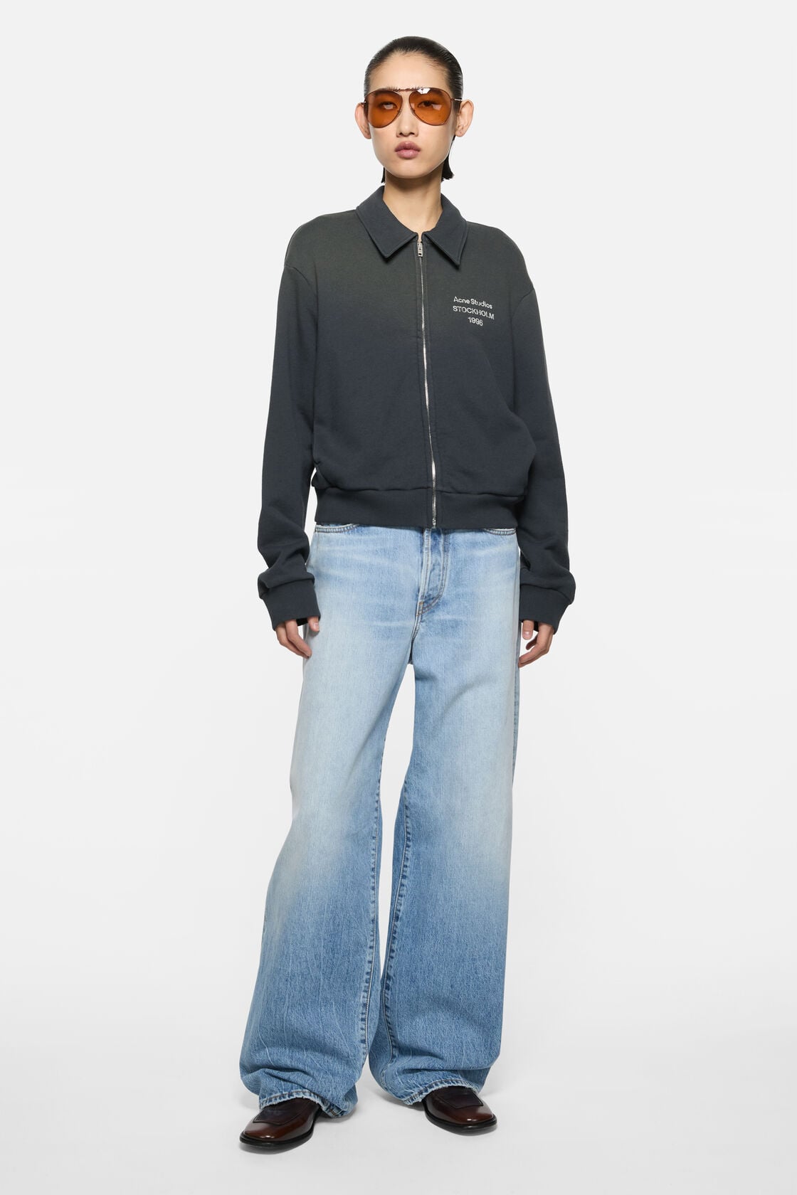 Cardigan with collar - Faded black