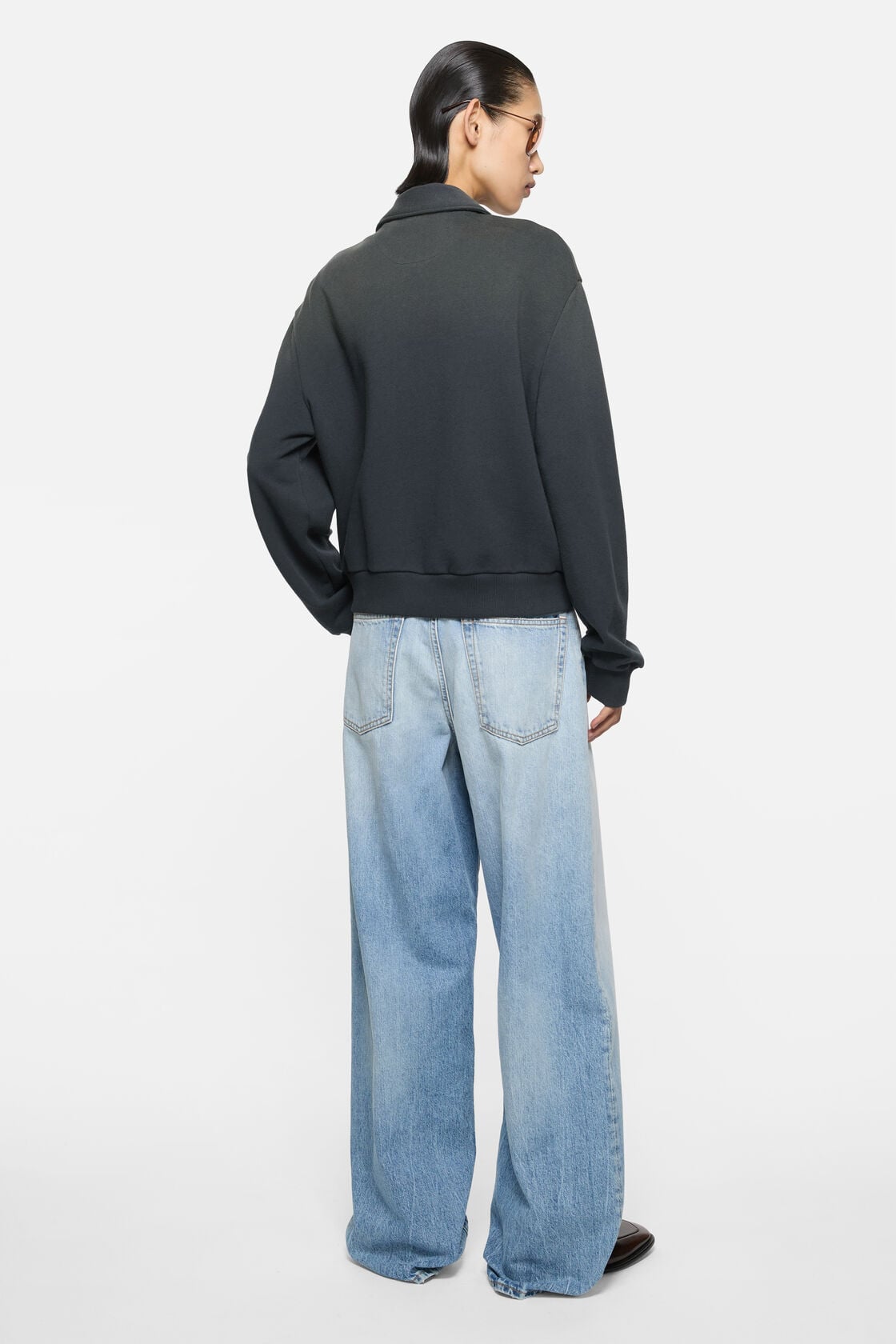 Cardigan with collar - Faded black