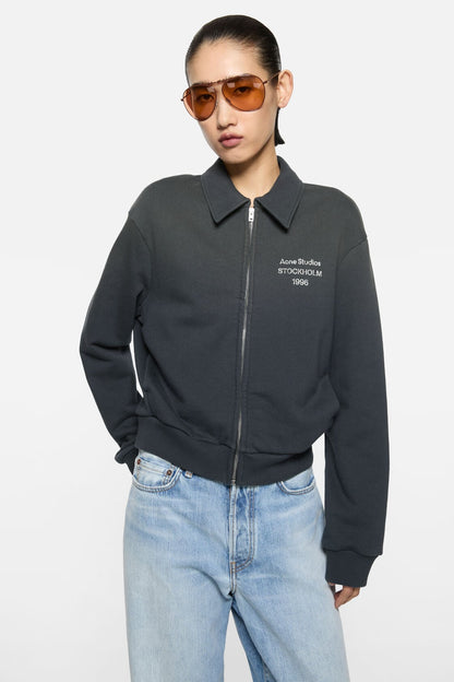 Cardigan with collar - Faded black