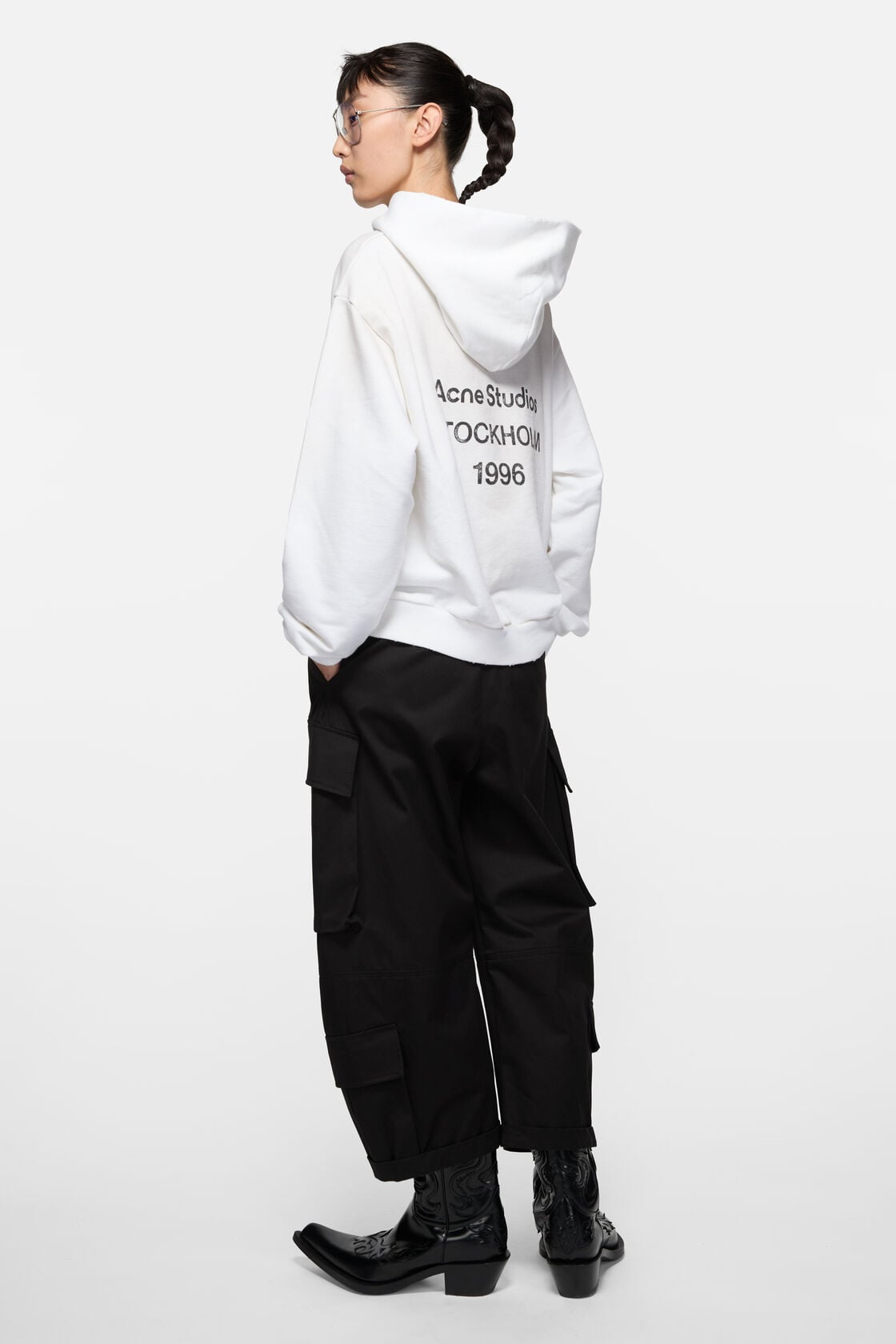 Fleece logo hoodie - Dusty white