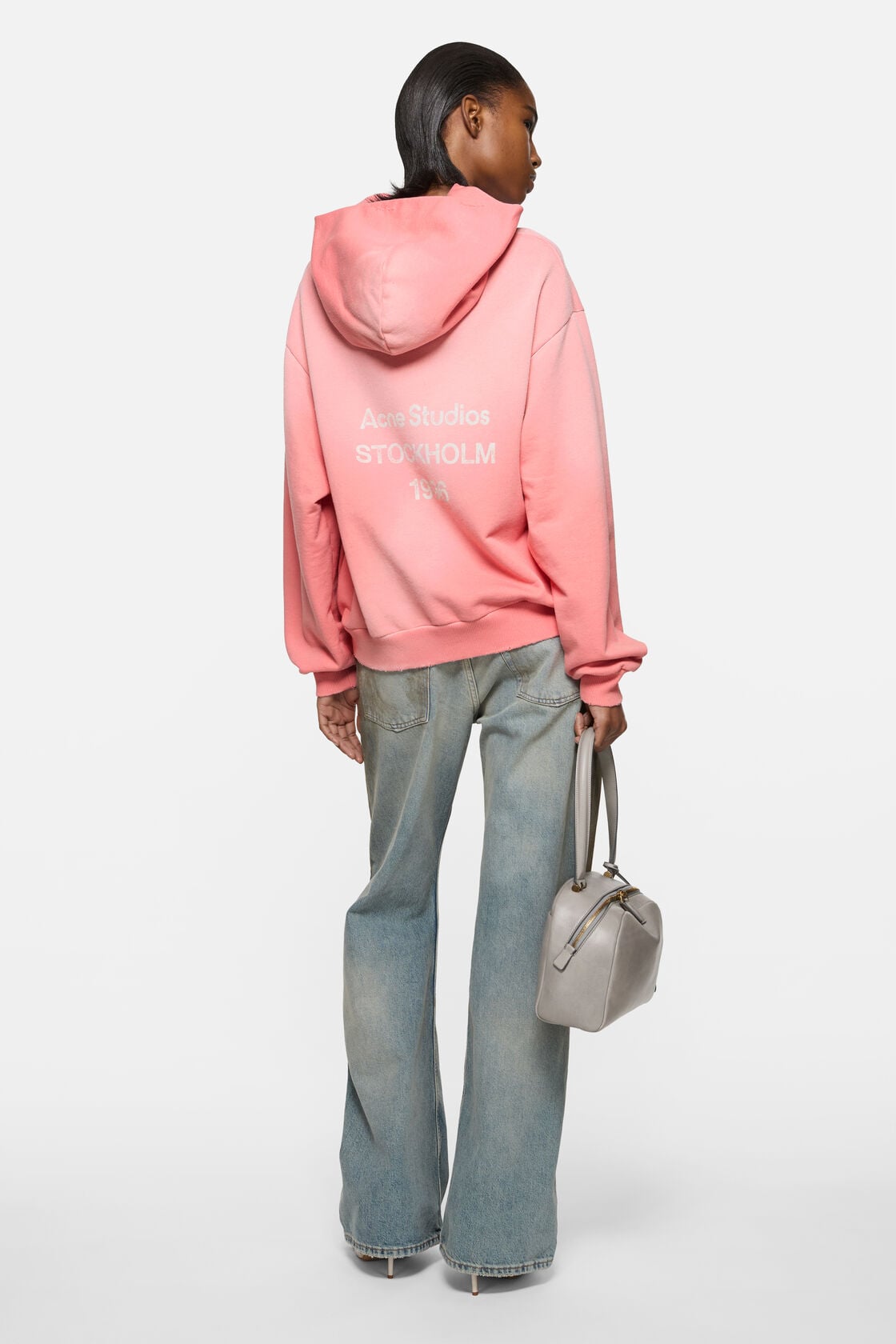 Fleece logo hoodie - Tango pink