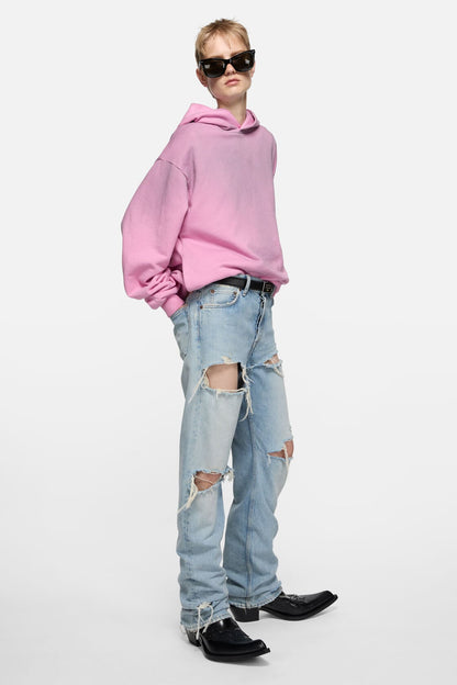 Fleece logo hoodie - Cotton candy pink