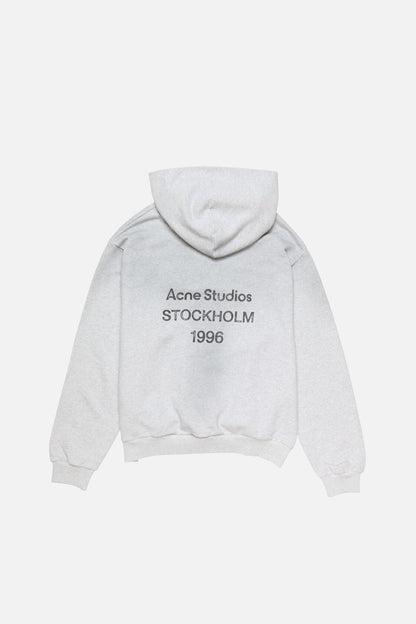 Fleece logo hoodie - Pale Grey Melange