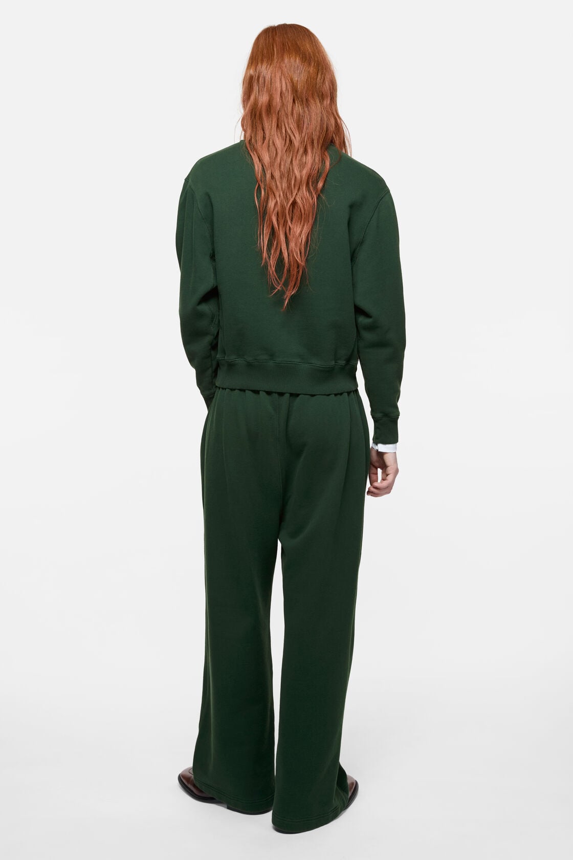 Fleece sweatshirt with logo - Dark green