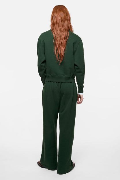 Fleece sweatshirt with logo - Dark green