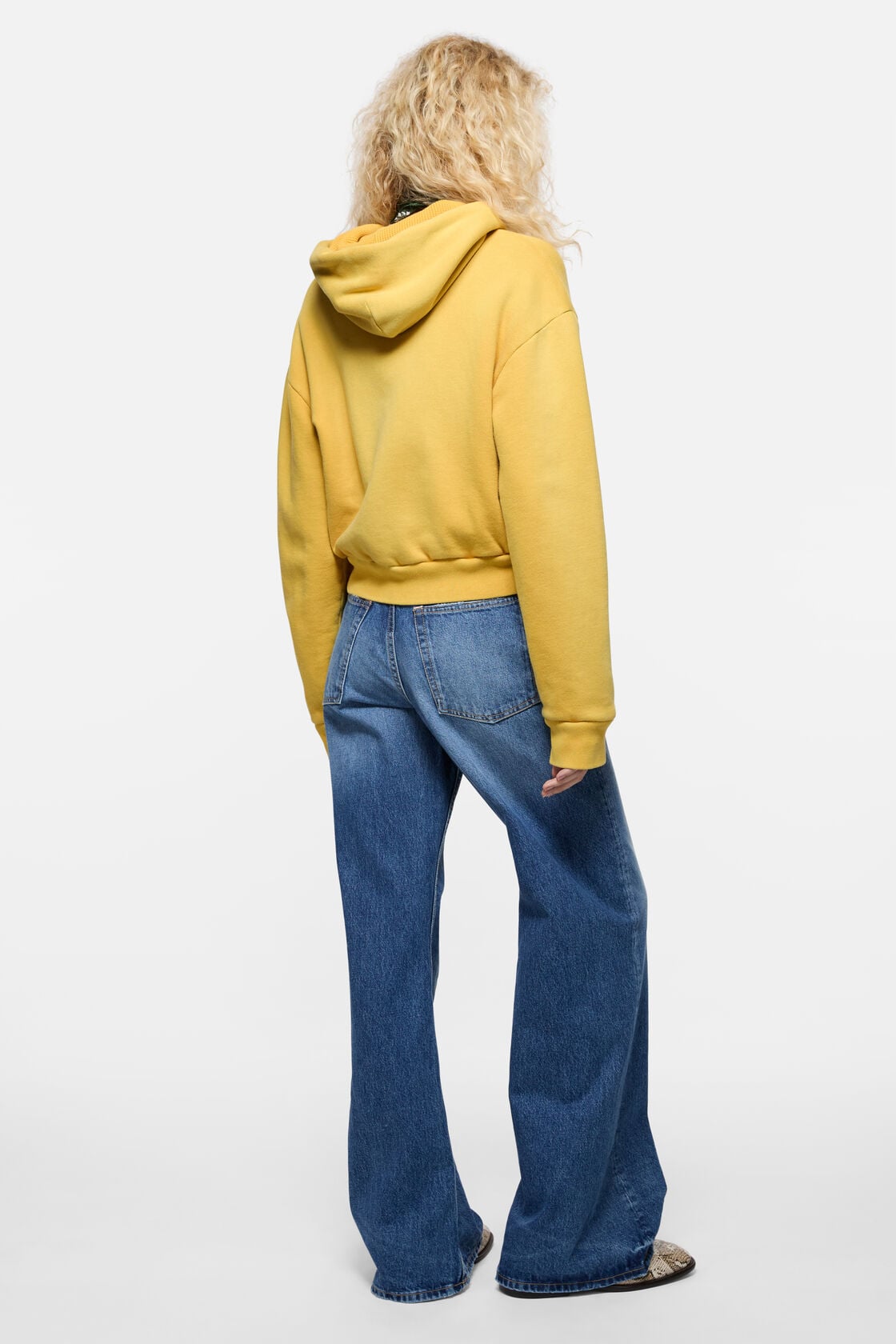 Sprayed zip hoodie - Mustard yellow