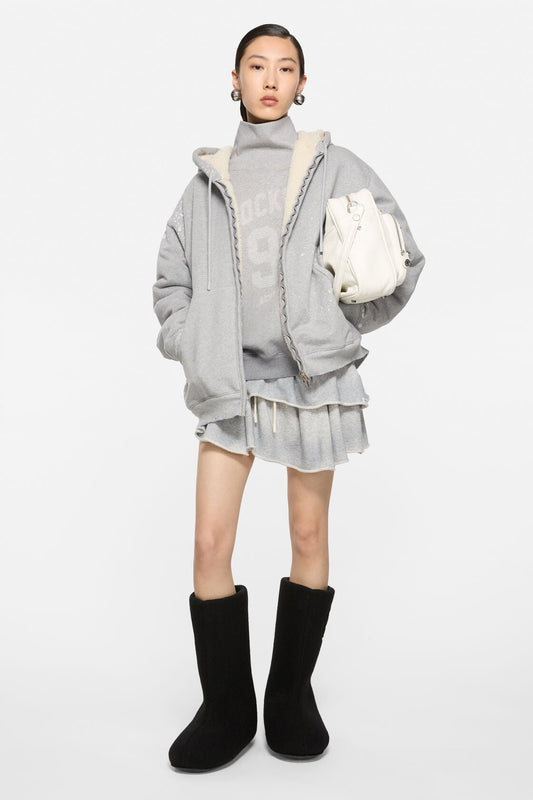 Vintage fleece logo hoodie - Grey Melange