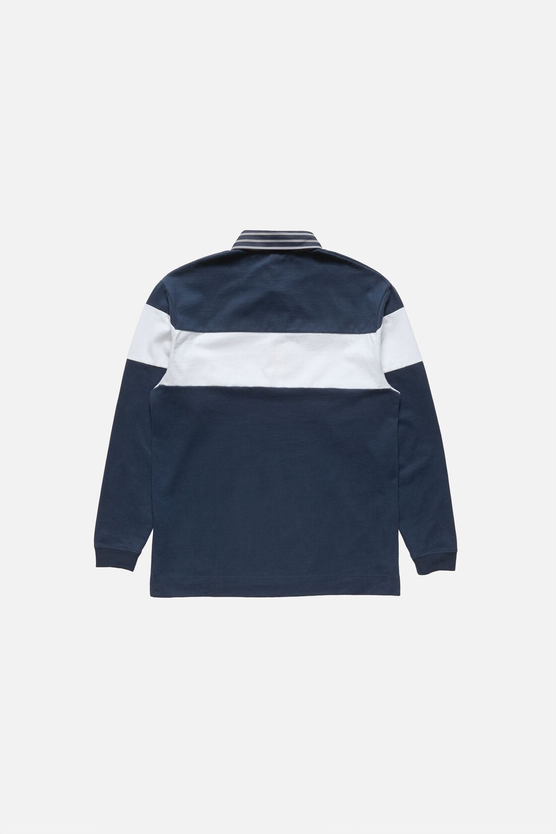 Striped polo sweatshirt - Navy/white