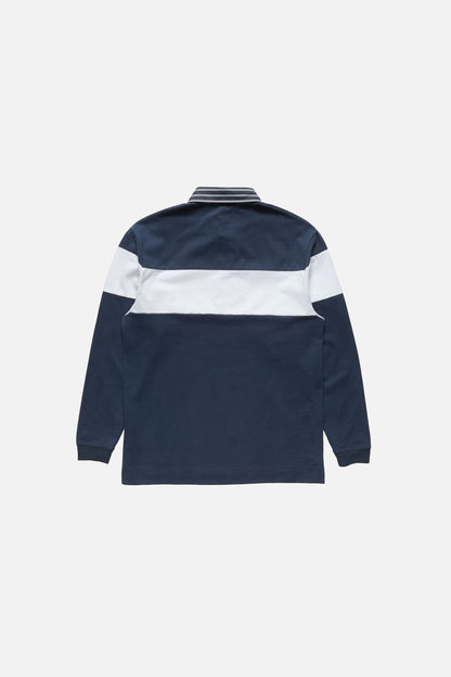 Striped polo sweatshirt - Navy/white