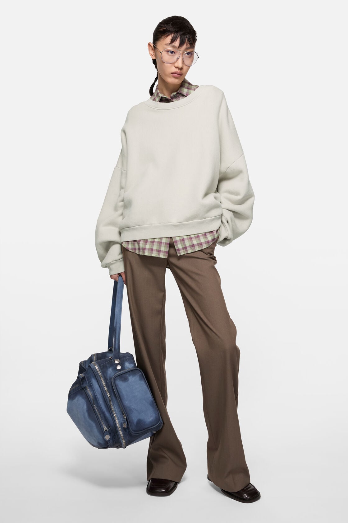 Rubber logo fleece sweatshirt - Light taupe