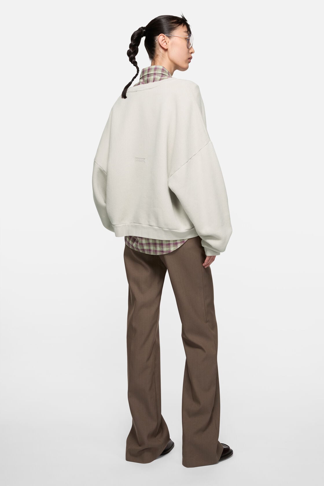 Rubber logo fleece sweatshirt - Light taupe