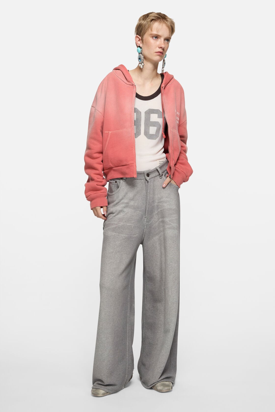 Sprayed zip hoodie - Red