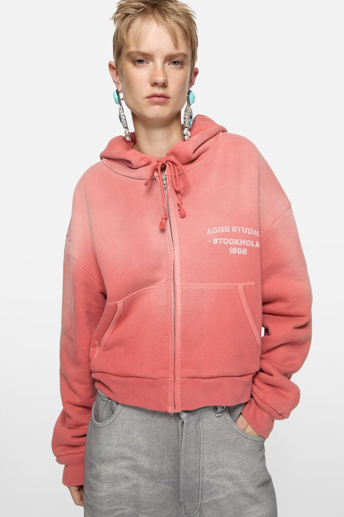 Sprayed zip hoodie - Red