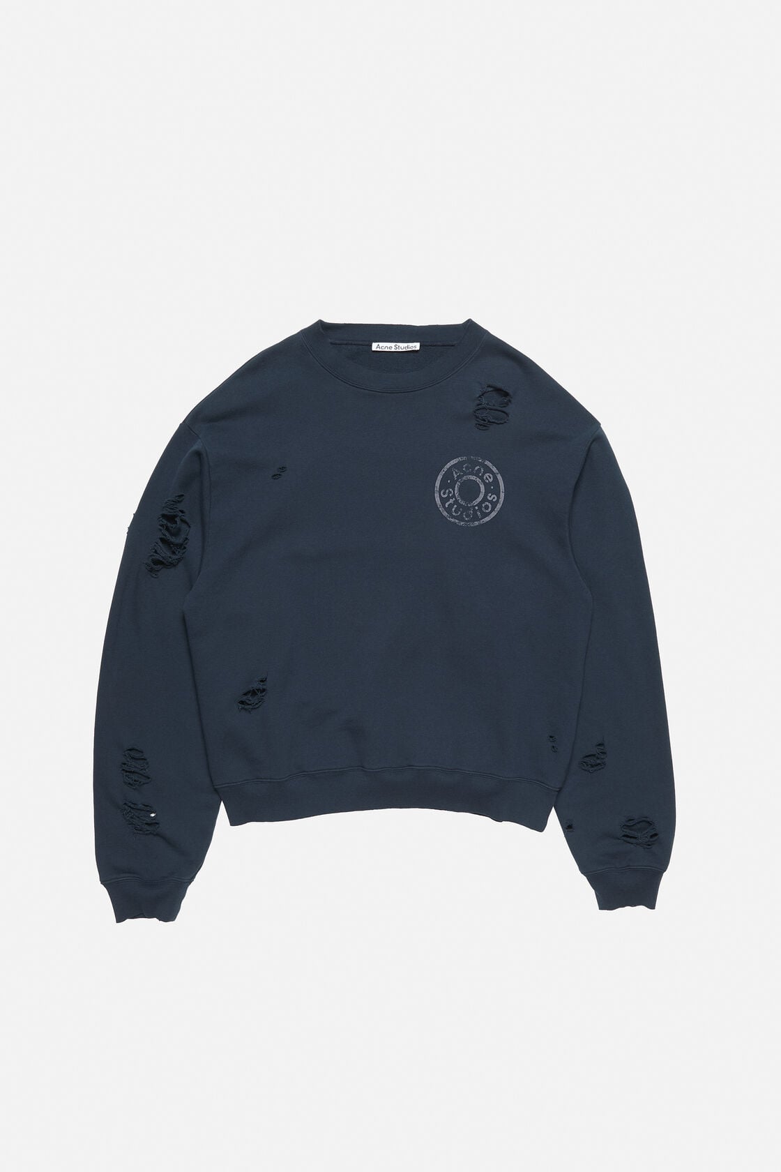 Distressed fleece sweatshirt - Dark navy