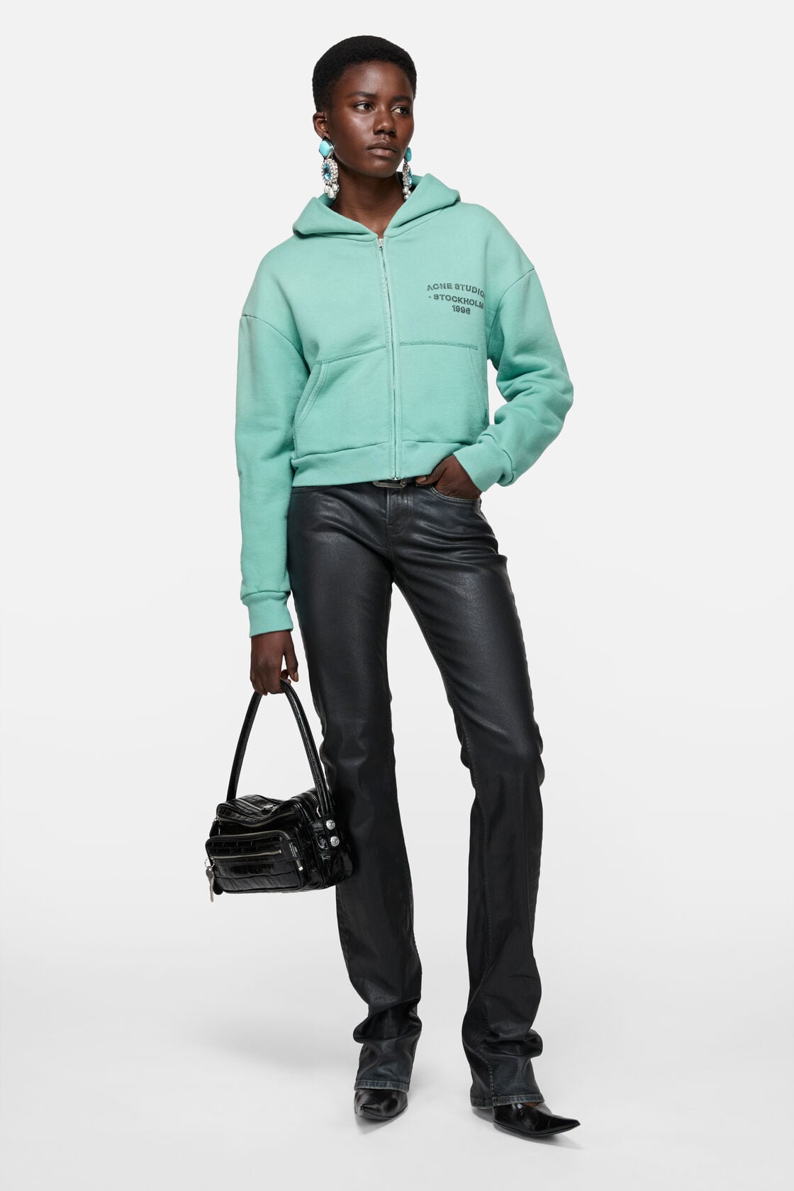 Sprayed zip hoodie - Mint green