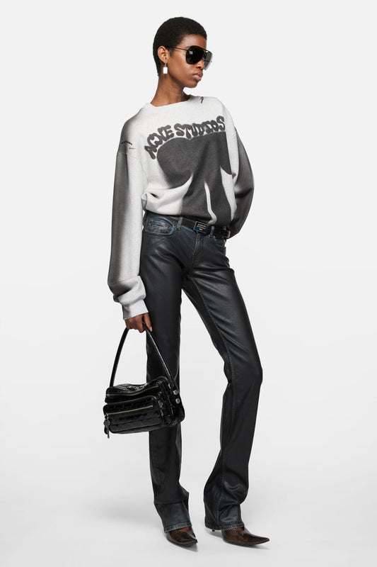 Sprayed logo sweatshirt - Pale Grey Melange