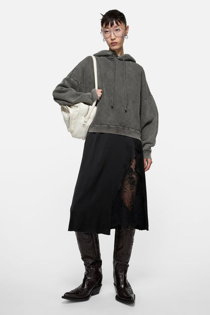 Rubber stamp logo hoodie - Faded black