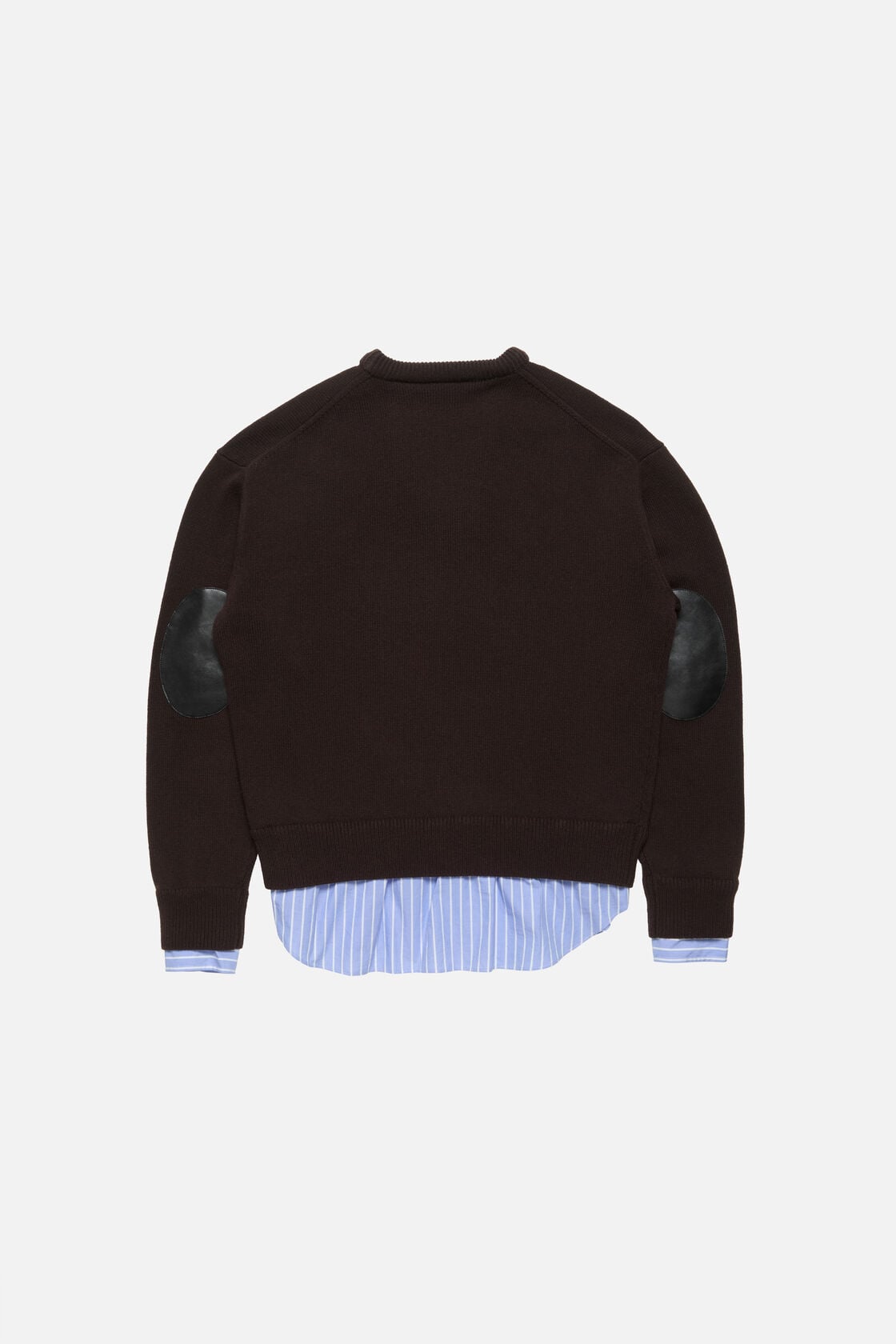 layered wool sweater - Dark brown
