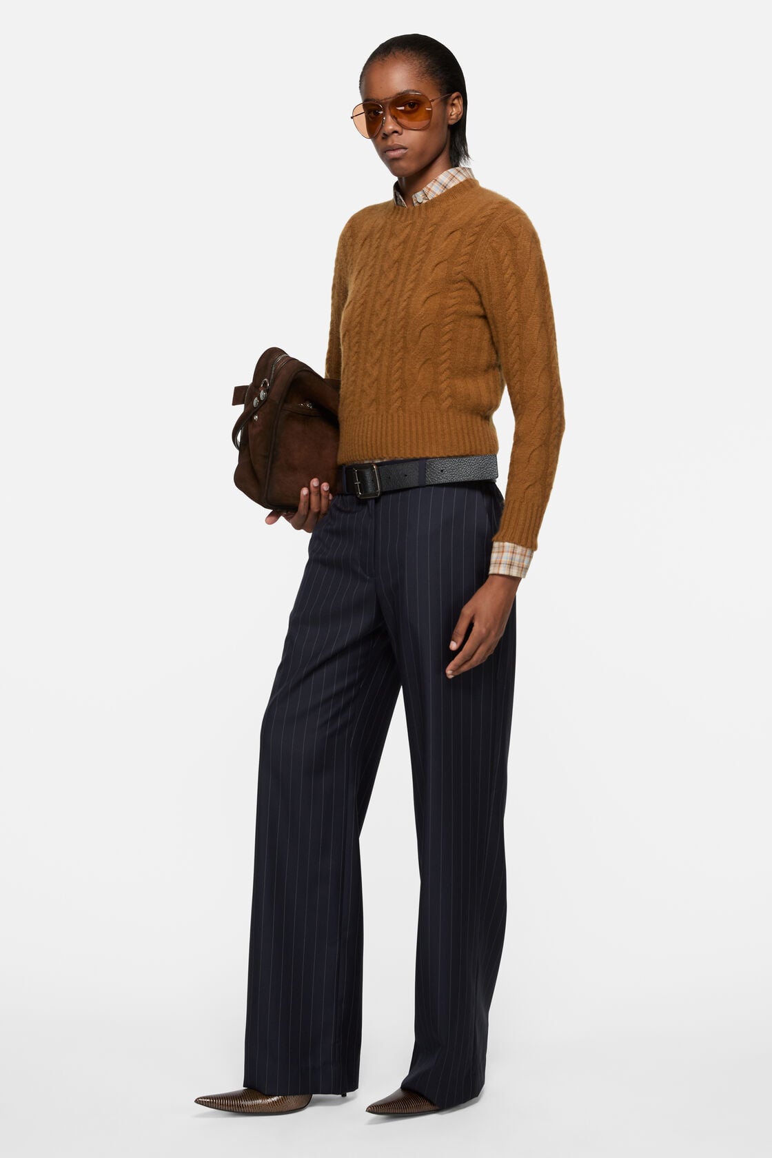 Cashmere Cable-Knit Sweater - Mid brown