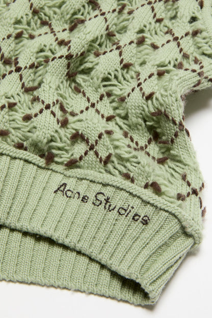 Argyle wool vest - Sage green