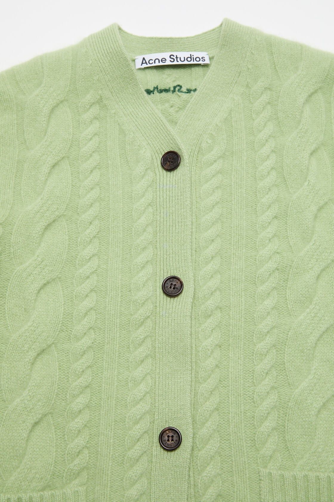 Cashmere Cable-Knit Cardigan - Sage green