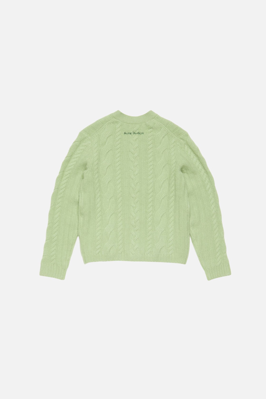 Cashmere Cable-Knit Cardigan - Sage green