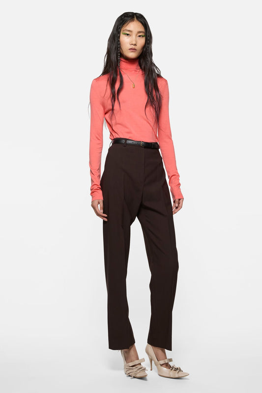Fine silk turtleneck - Peach pink