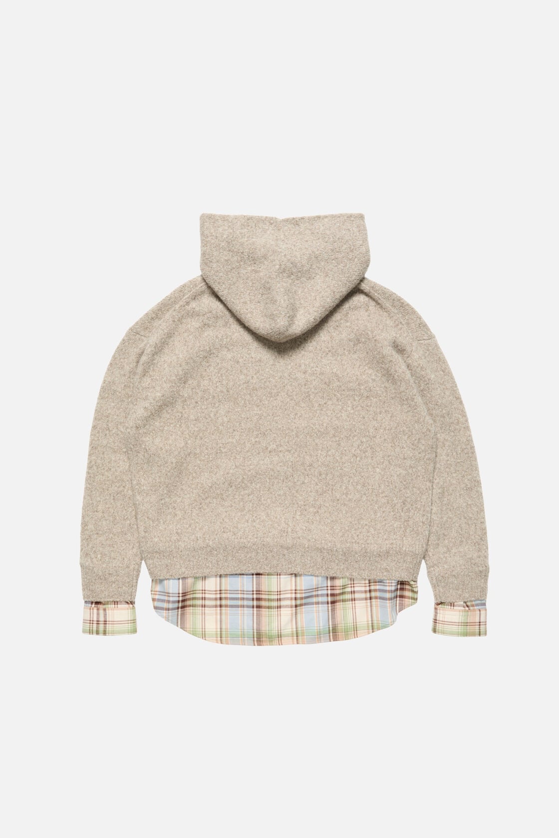 Layered knit hoodie - Medium beige