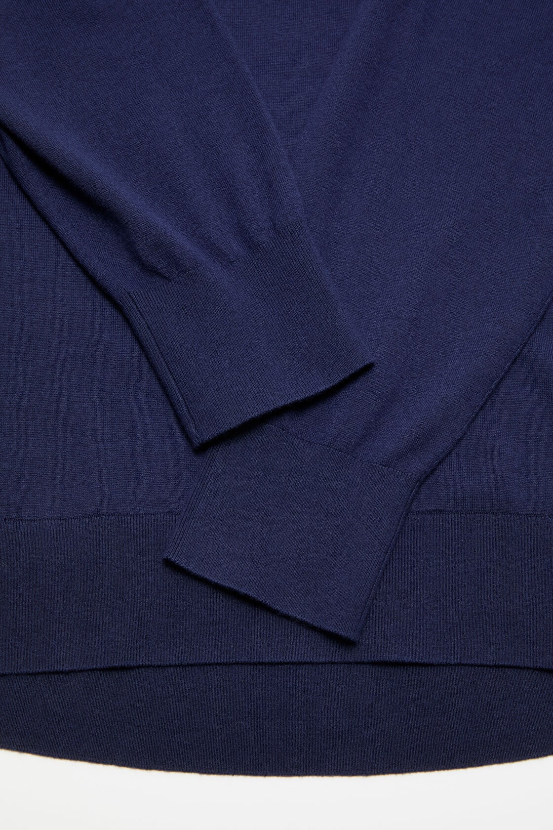Silk blend polo knit - Navy/beige