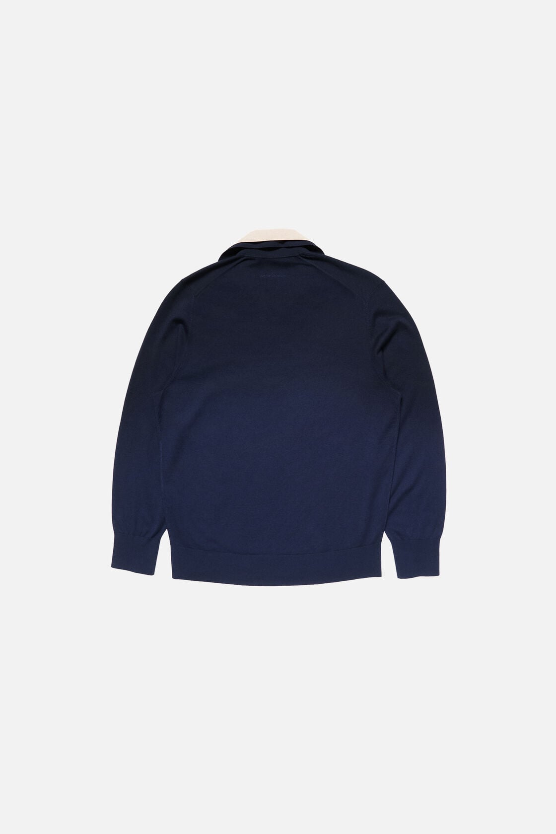 Silk blend polo knit - Navy/beige