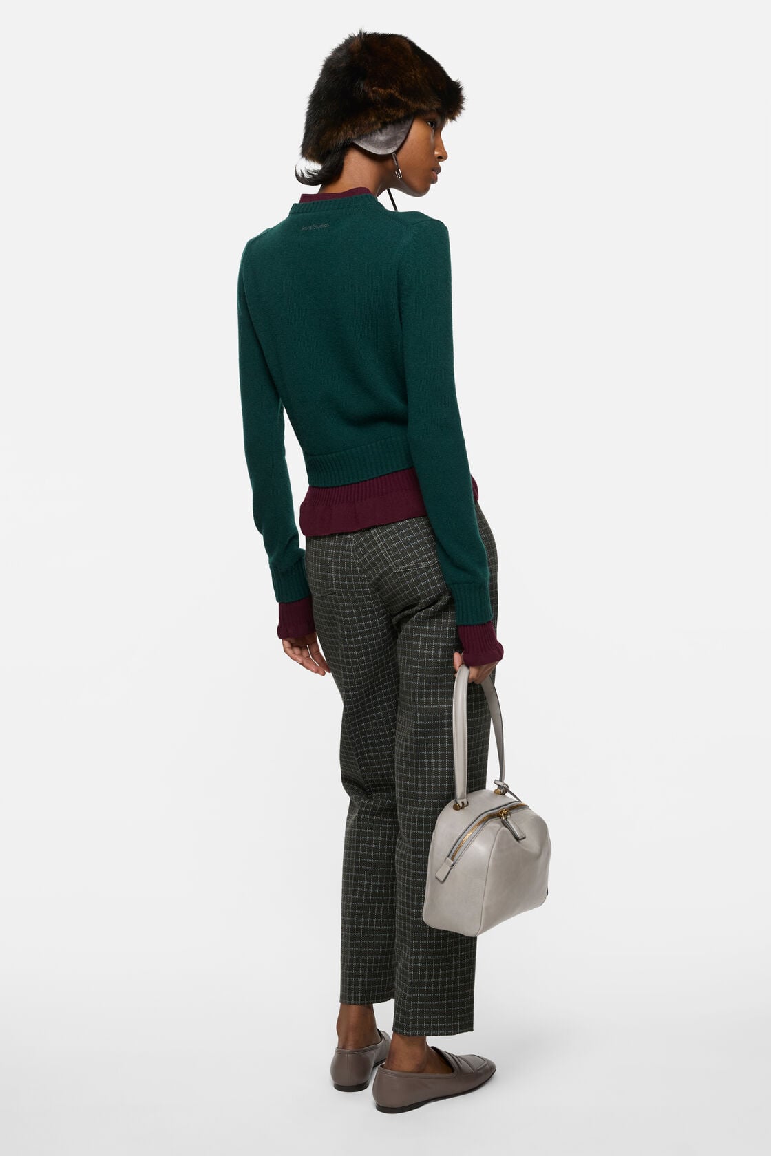 Layered knit sweater - Dark green
