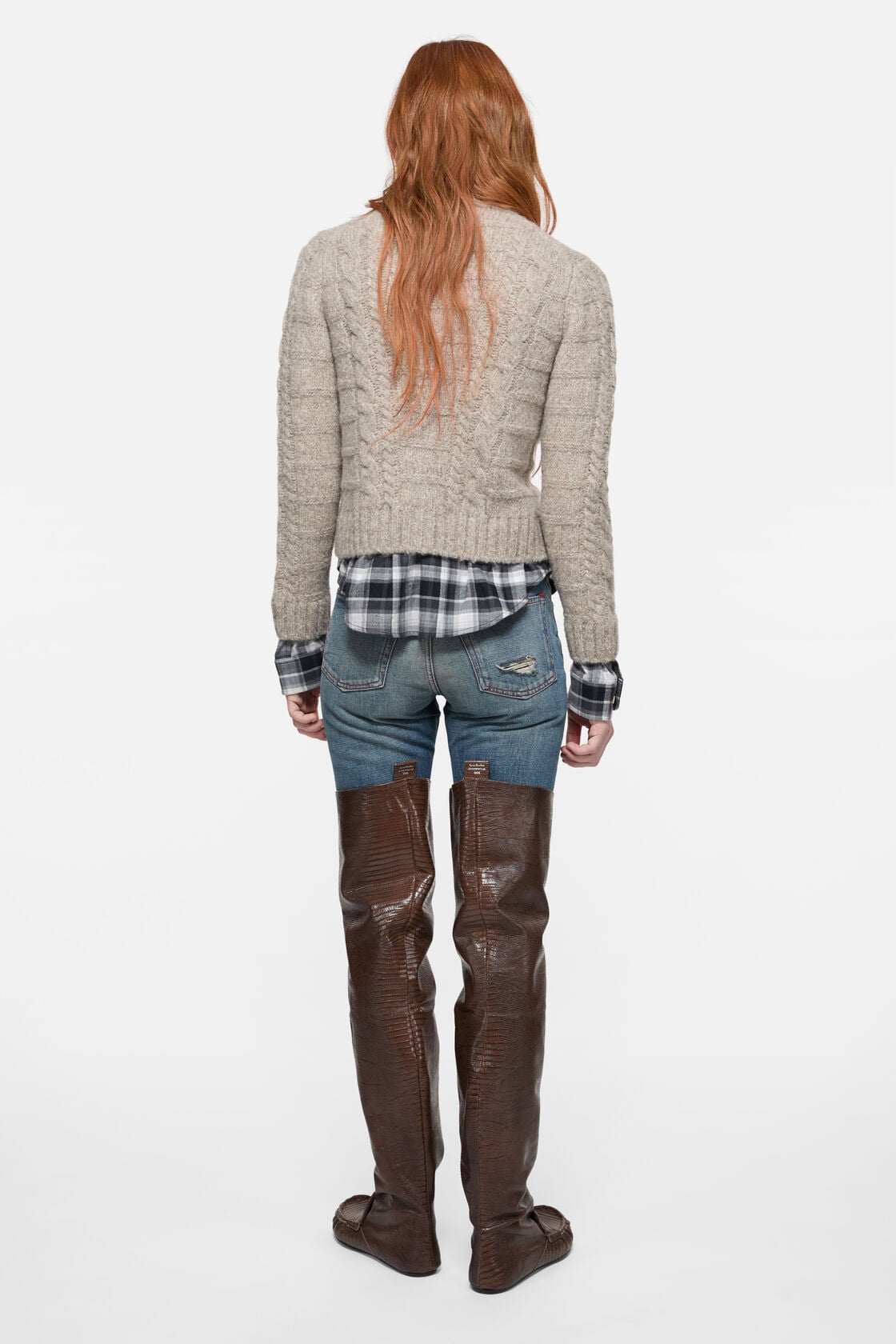 Cable knit cardigan - Medium beige