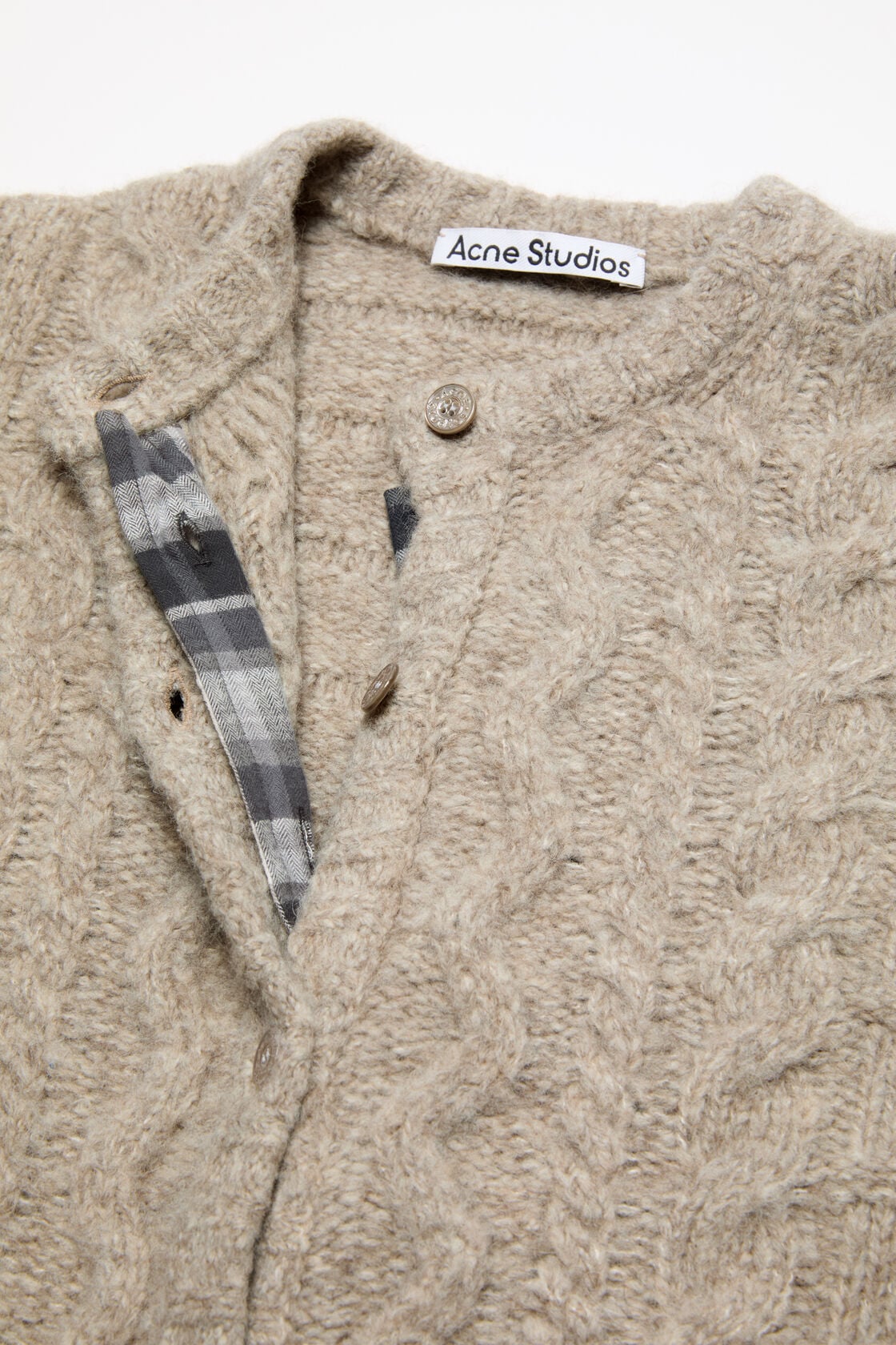 Cable knit cardigan - Medium beige