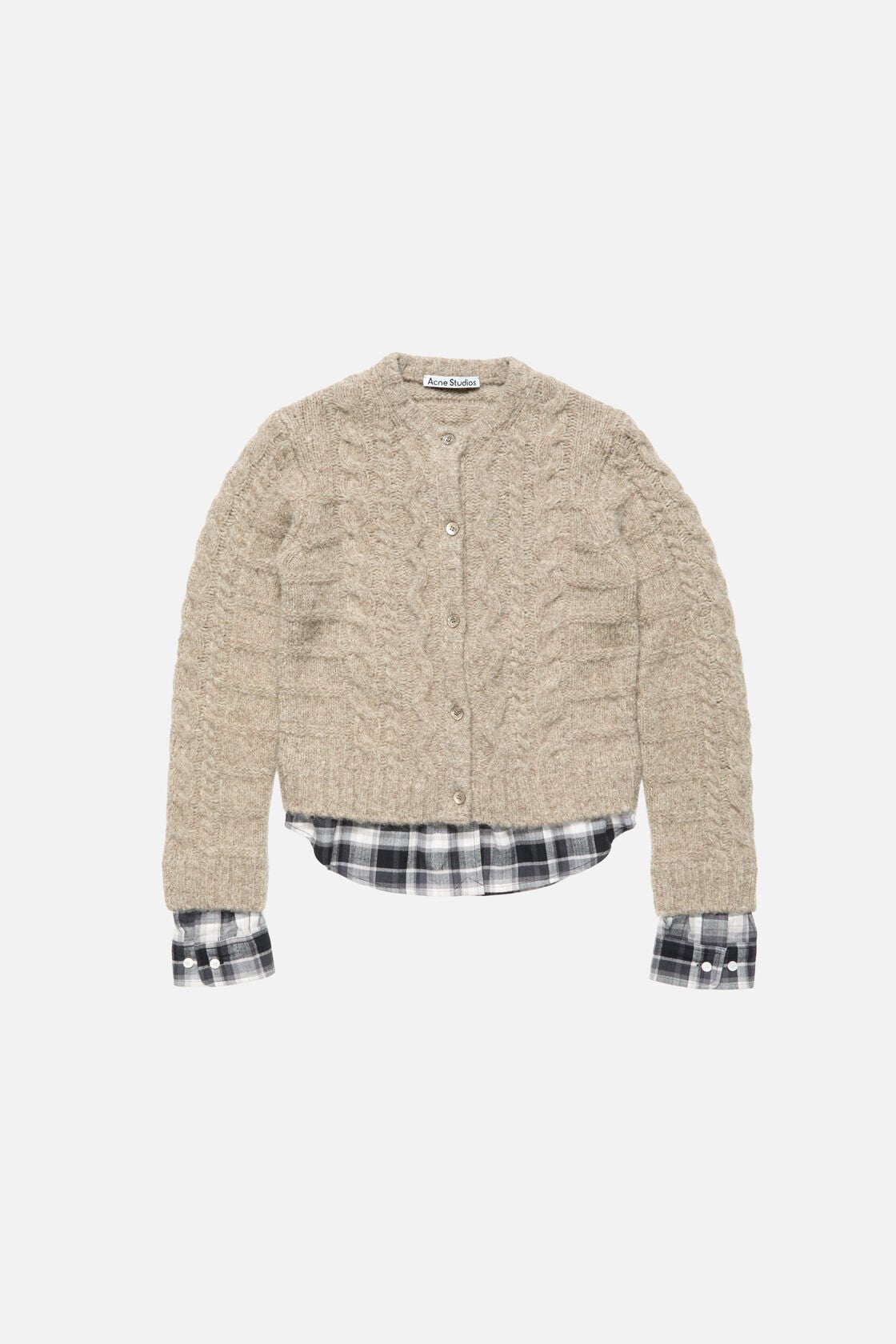 Cable knit cardigan - Medium beige