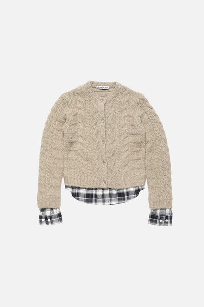 Cable knit cardigan - Medium beige
