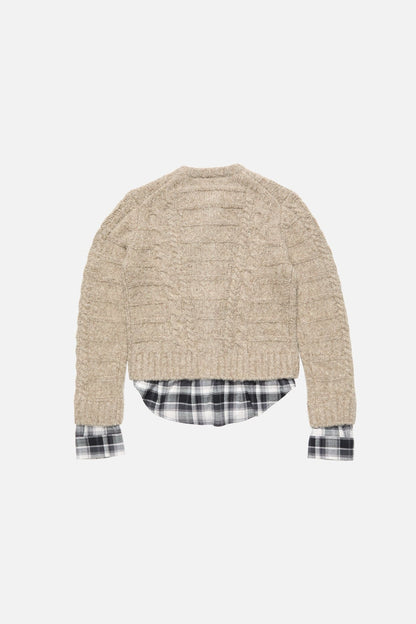 Cable knit cardigan - Medium beige