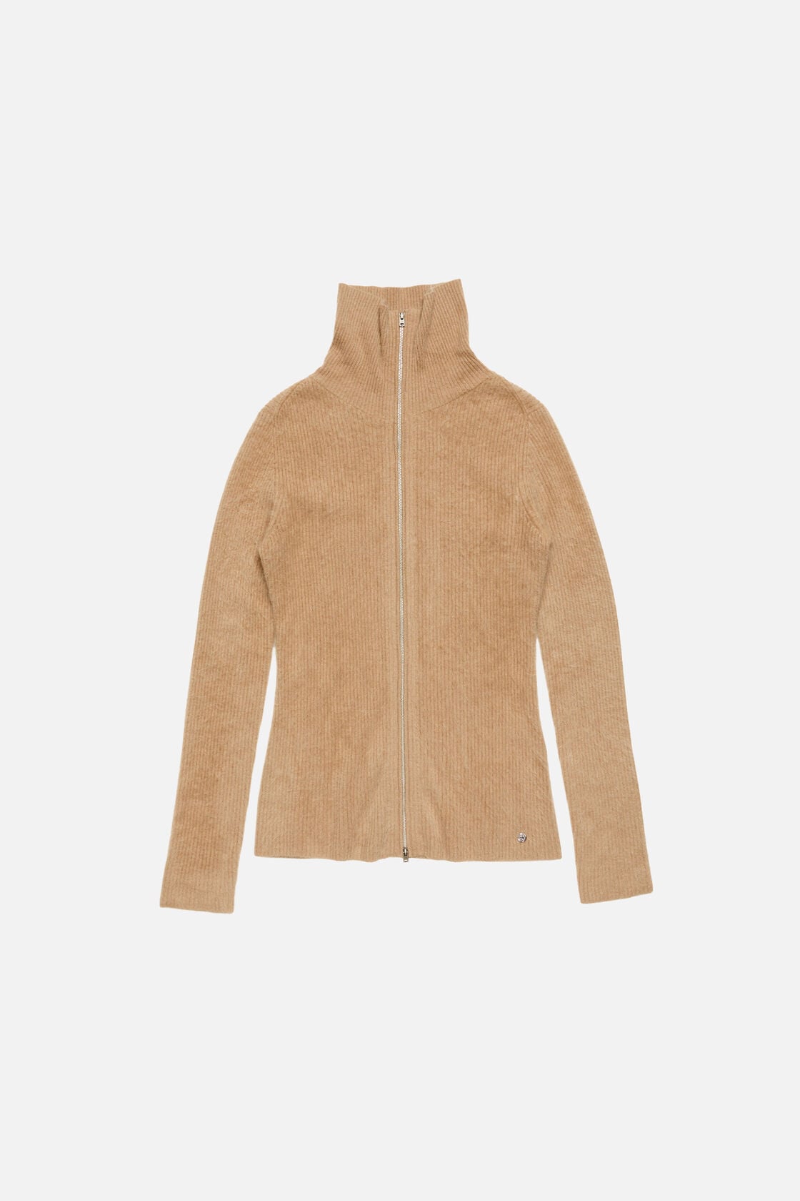 Cashmere zip-up cardigan - Light brown