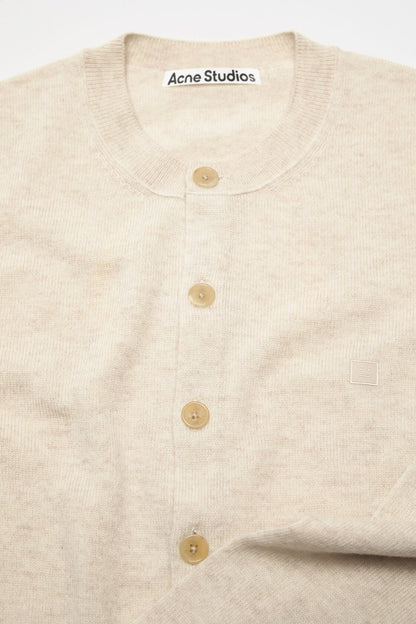 Fitted cardigan - yak wool - Oatmeal melange