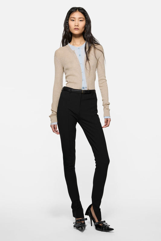 Layered silk-wool cardigan - Beige/light blue